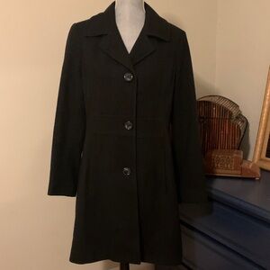 Women's Classic Black Wool Coat